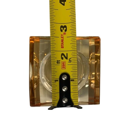 Oleg Cassini Honey Iridescent Crystal Votive Candle Holders Faceted Set of 2 Box - Picture 12 of 12